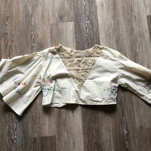 Embroidered and Crocheted Vintage Blouse